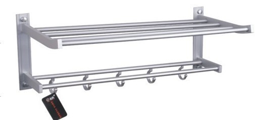 【高檔太空鋁浴巾架,毛巾架,活動浴巾架,折疊浴巾架,雙桿,單桿】價格,廠家,圖片,其他水暖衛浴五金,佛山市南海區卡西歐金屬制品廠-